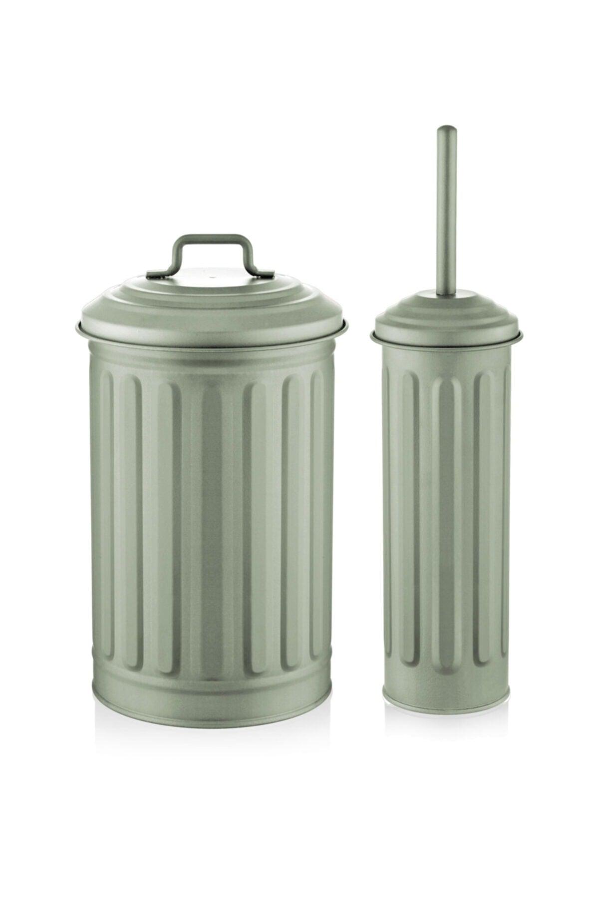 Trash Can Toilet Brush Set - Green - Swordslife