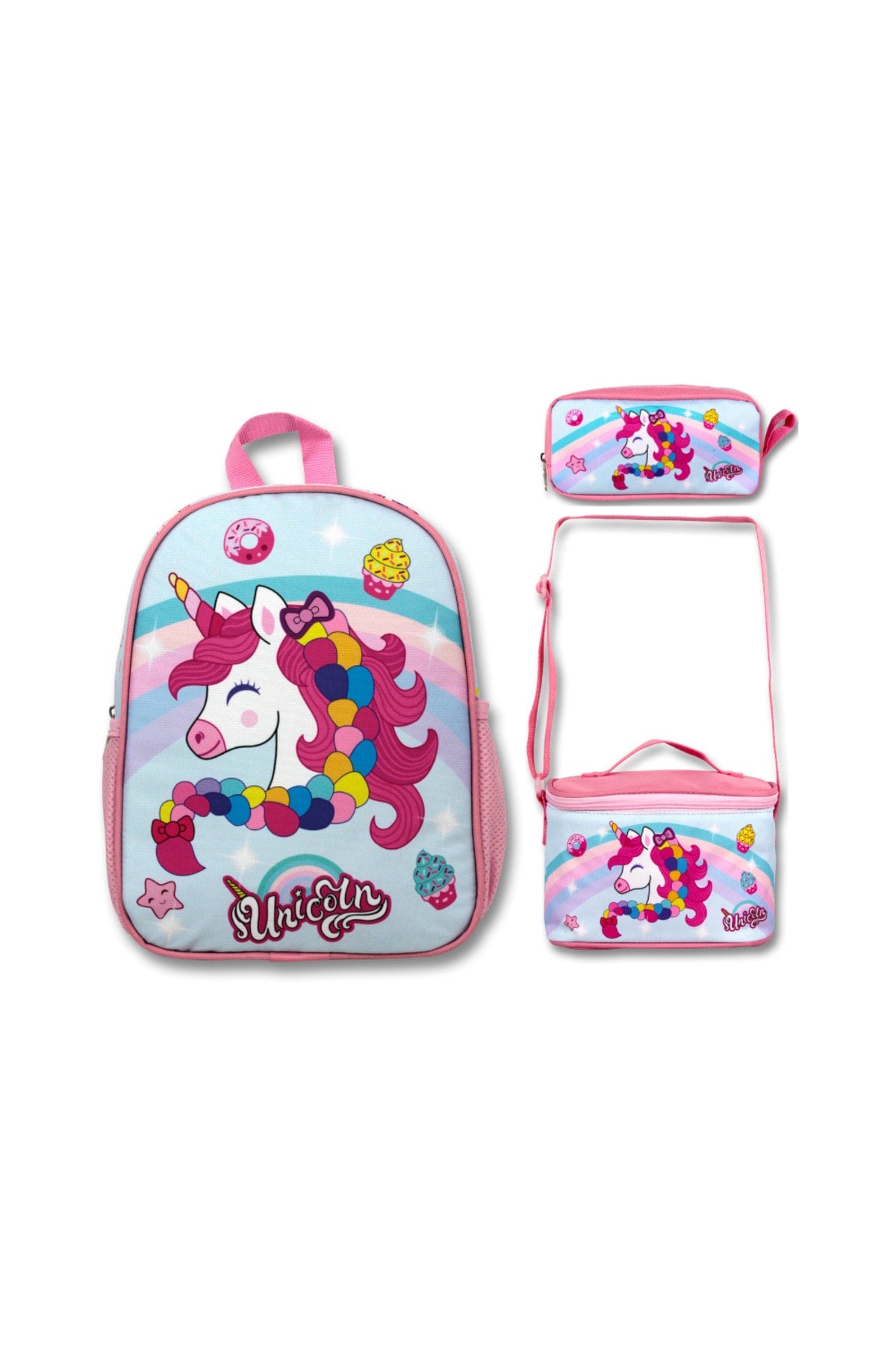 -Umit Bag Unicorn Kindergarten Bag Lunch & Pencil Bag Set