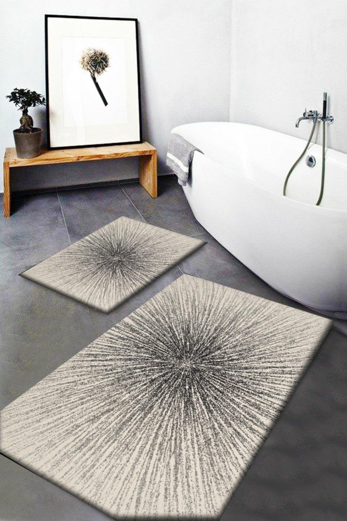 Osso Wicker Sisal Jute Patterned Washable Non-Slip Base 2 Pcs. Bathroom Carpet Doormat Closet Set Jtsbny-9 - Swordslife