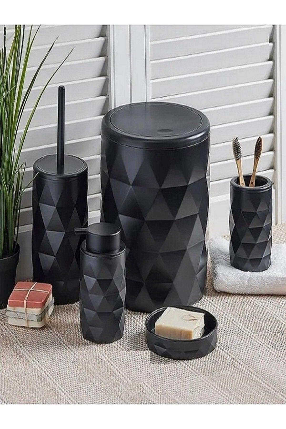 Diamond Black 5 Pcs Bathroom Set - Swordslife