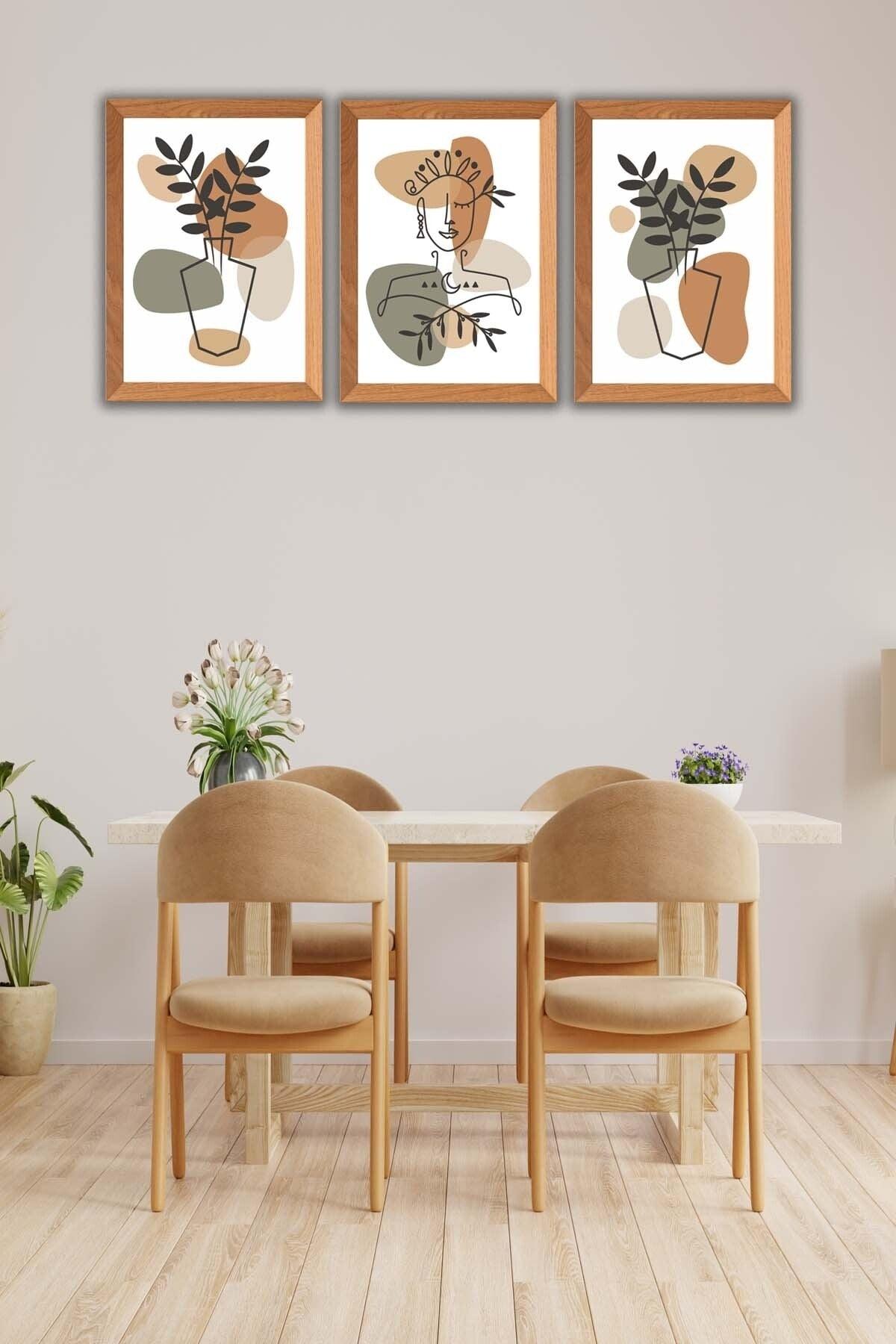 3-Piece Bohemian Artistic Wooden Frame Look Painting Set - Swordslife