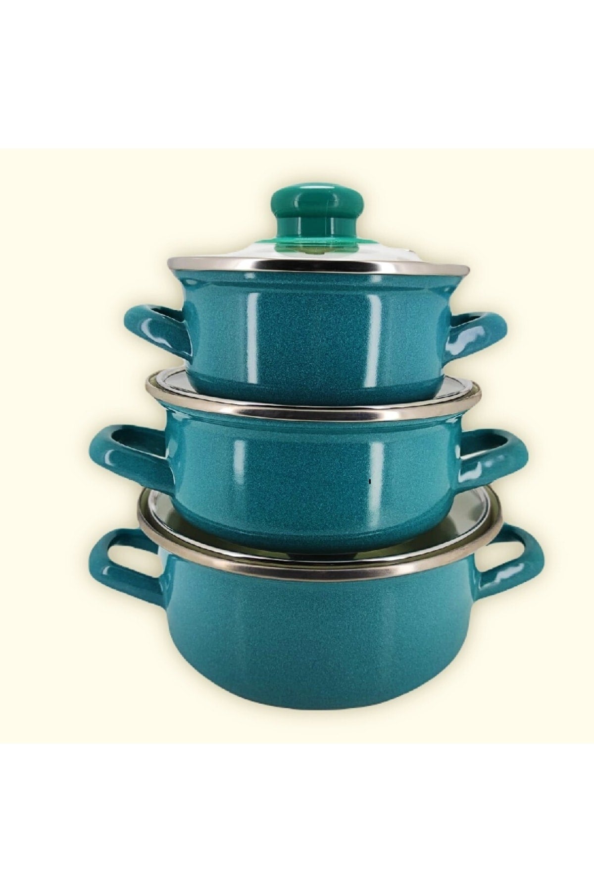 Mini Cookware Set Enamel 6 Pieces Storage Container Set