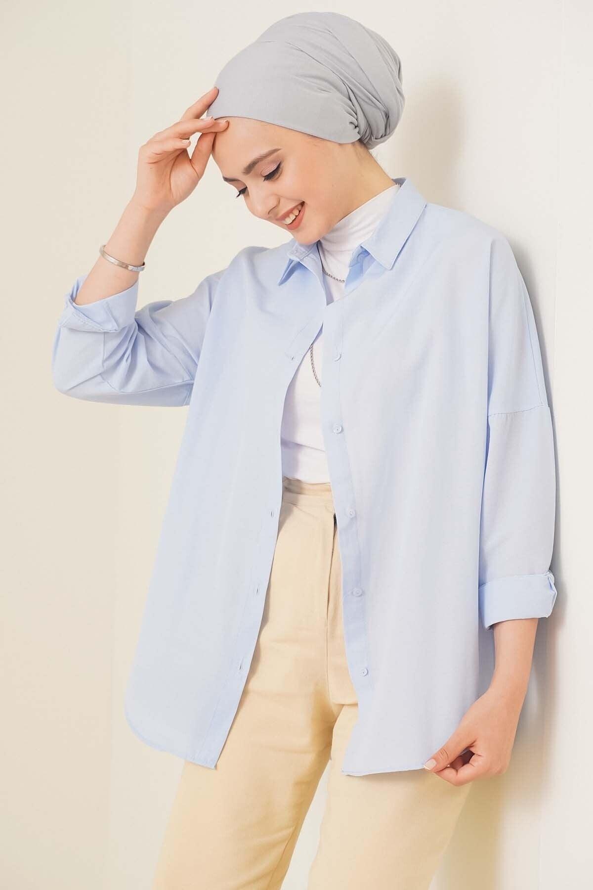 Oversize Basic Shirt Ice Blue - Swordslife