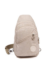 Unisex Crinkle Waterproof Bag, Crossbody Shoulder And Chest Bag, Bodybag, Beige Color