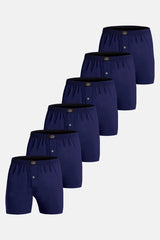 6 Pack Men's Single Jersey Boxer Indigo Cotton