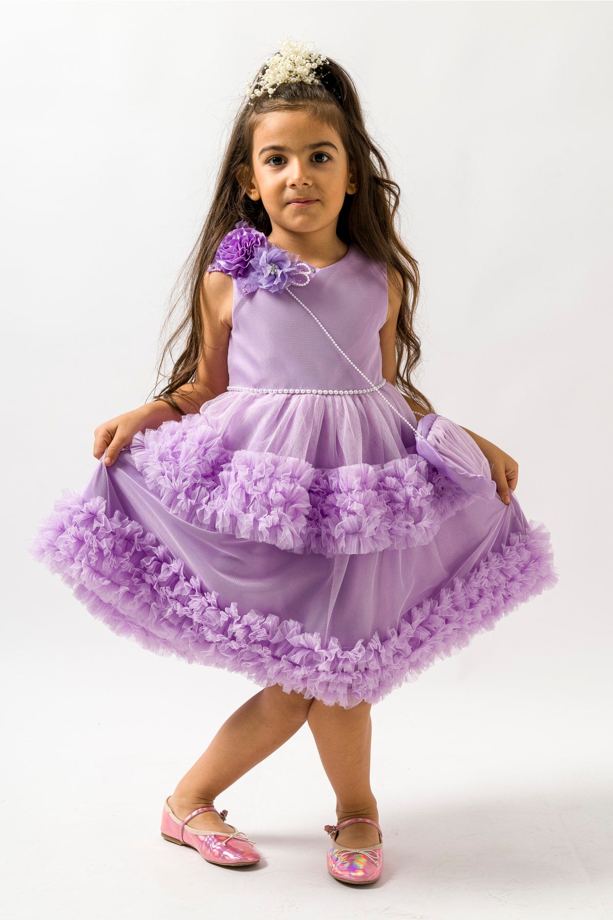 Girl's Dress Frilly Bag Special Occasion Birthday Dress Evening Dress