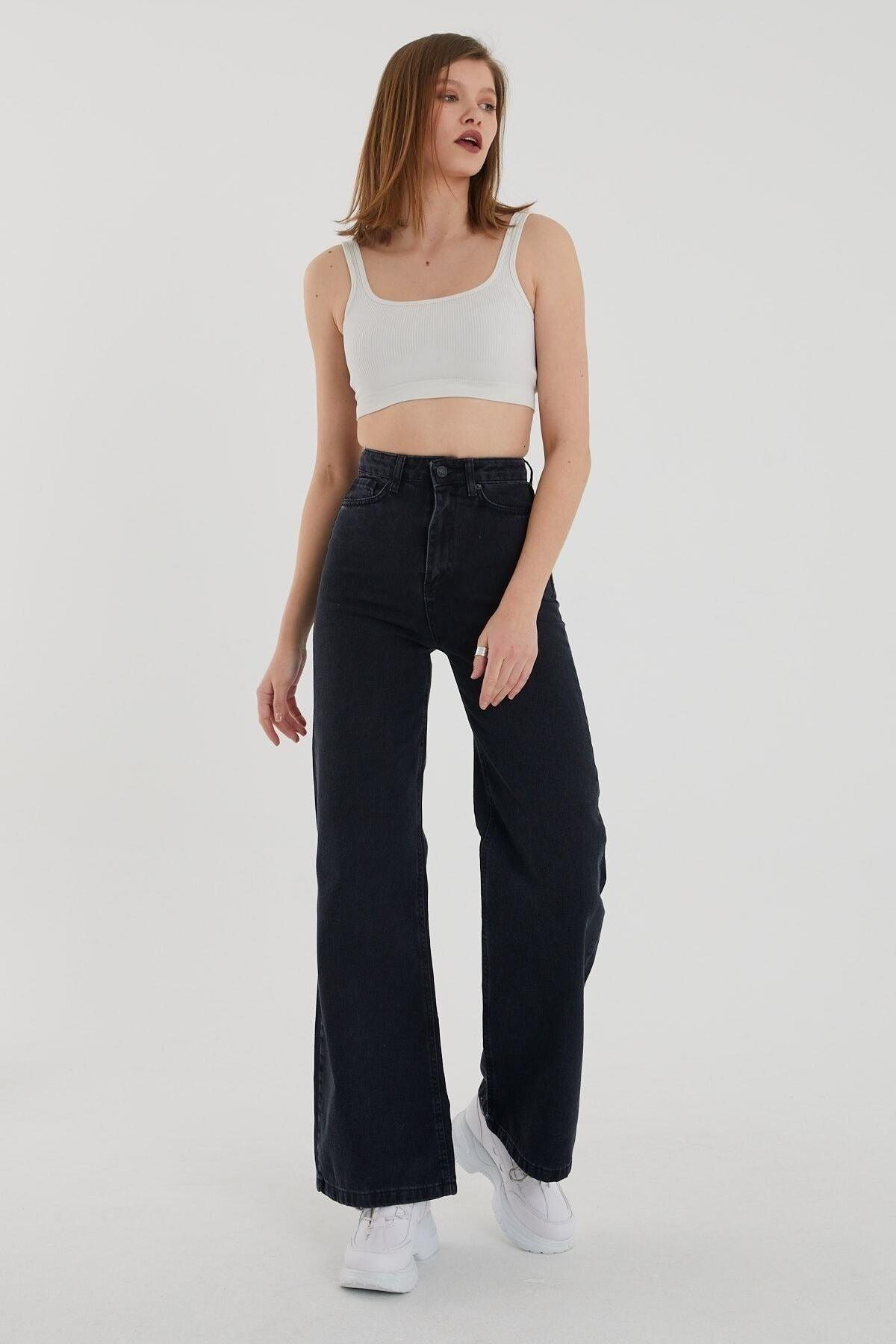 Women's Extra High Waist Lycra Palazzo Pants - Wide Leg Wide Leg Jeans - Swordslife