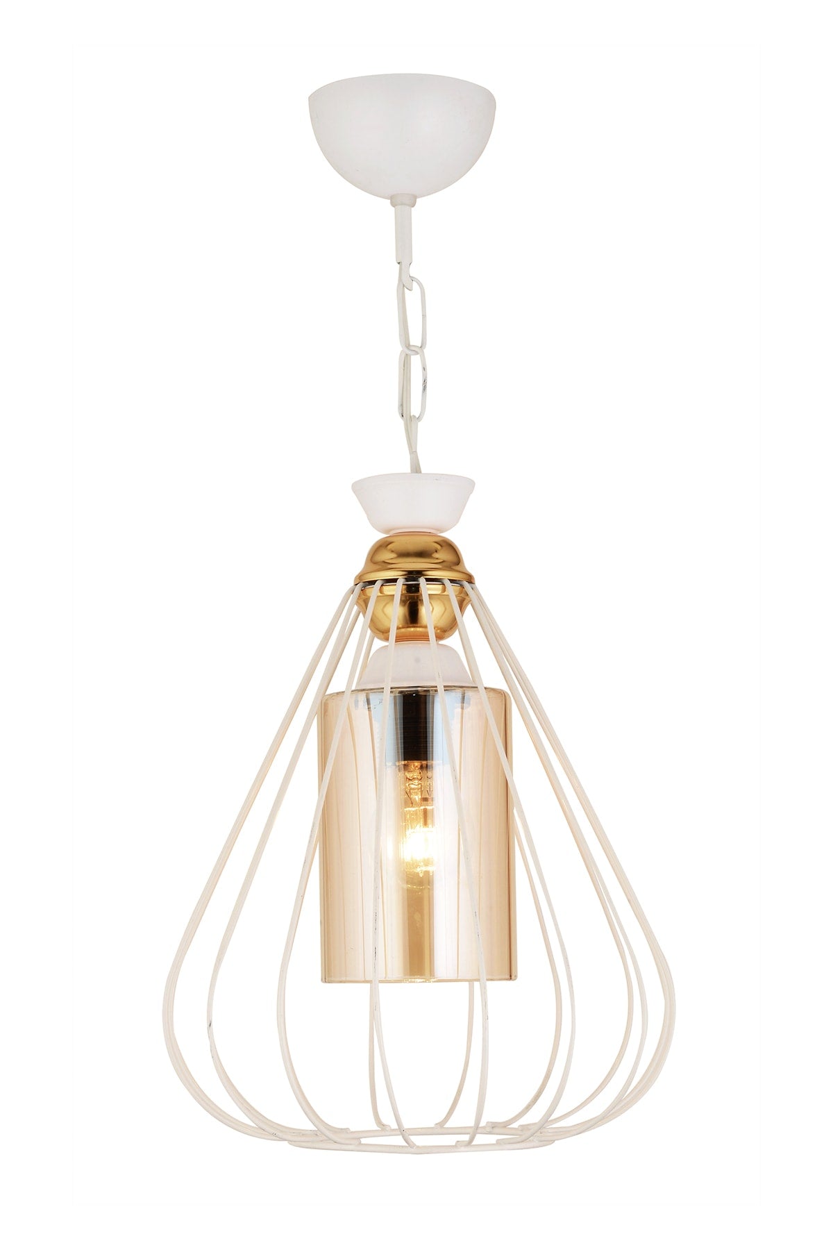 Single Tulip White Modern Downward Facing Chandelier