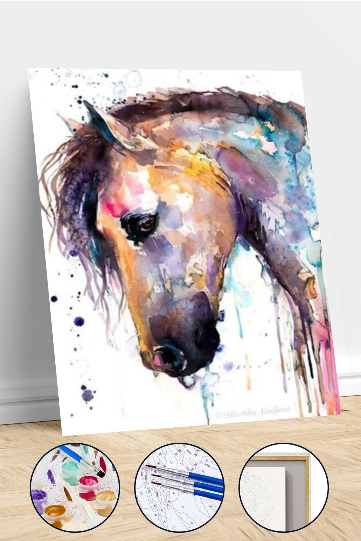 Colorful Horse Color by Number Coloring Set with Pulley - Swordslife