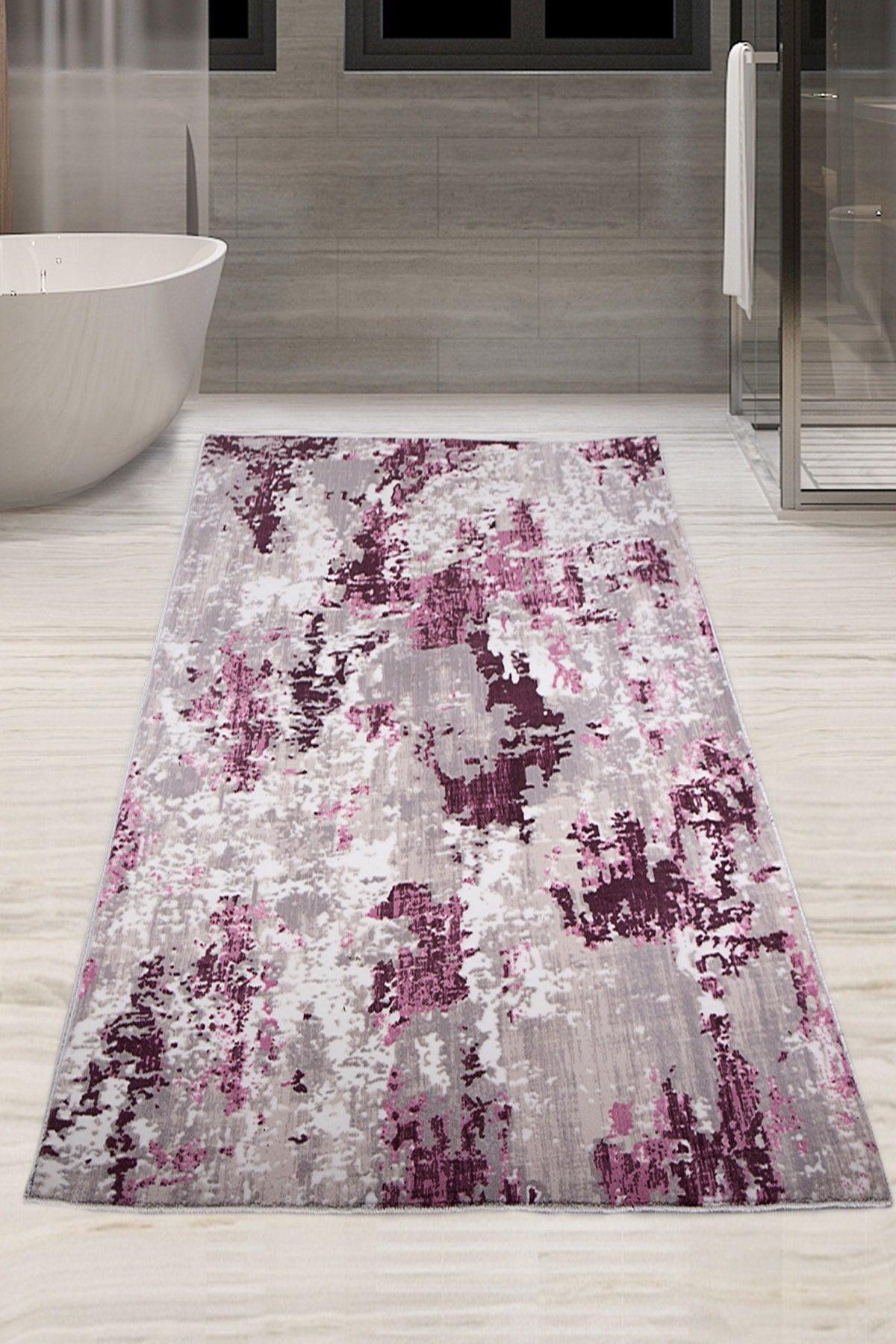 Canvas Plum 80x150 cm One Piece Bath Mat Non-Slip Base Large Size Bathroom Rug - Swordslife