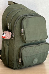 Dark Green Backpack School Bag 14 Inch Laptop Travel Bag Duomino 18 Lt 40x30x15cm