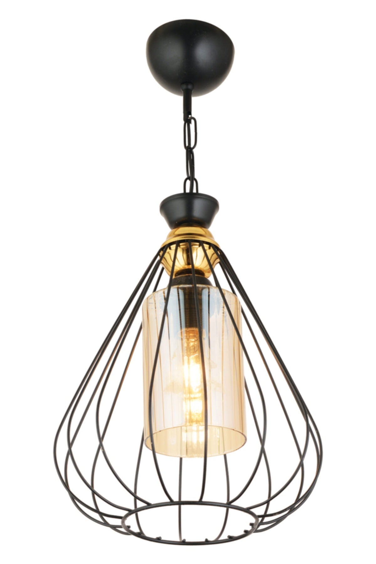 Single Tulip Black Modern Downward Facing Chandelier