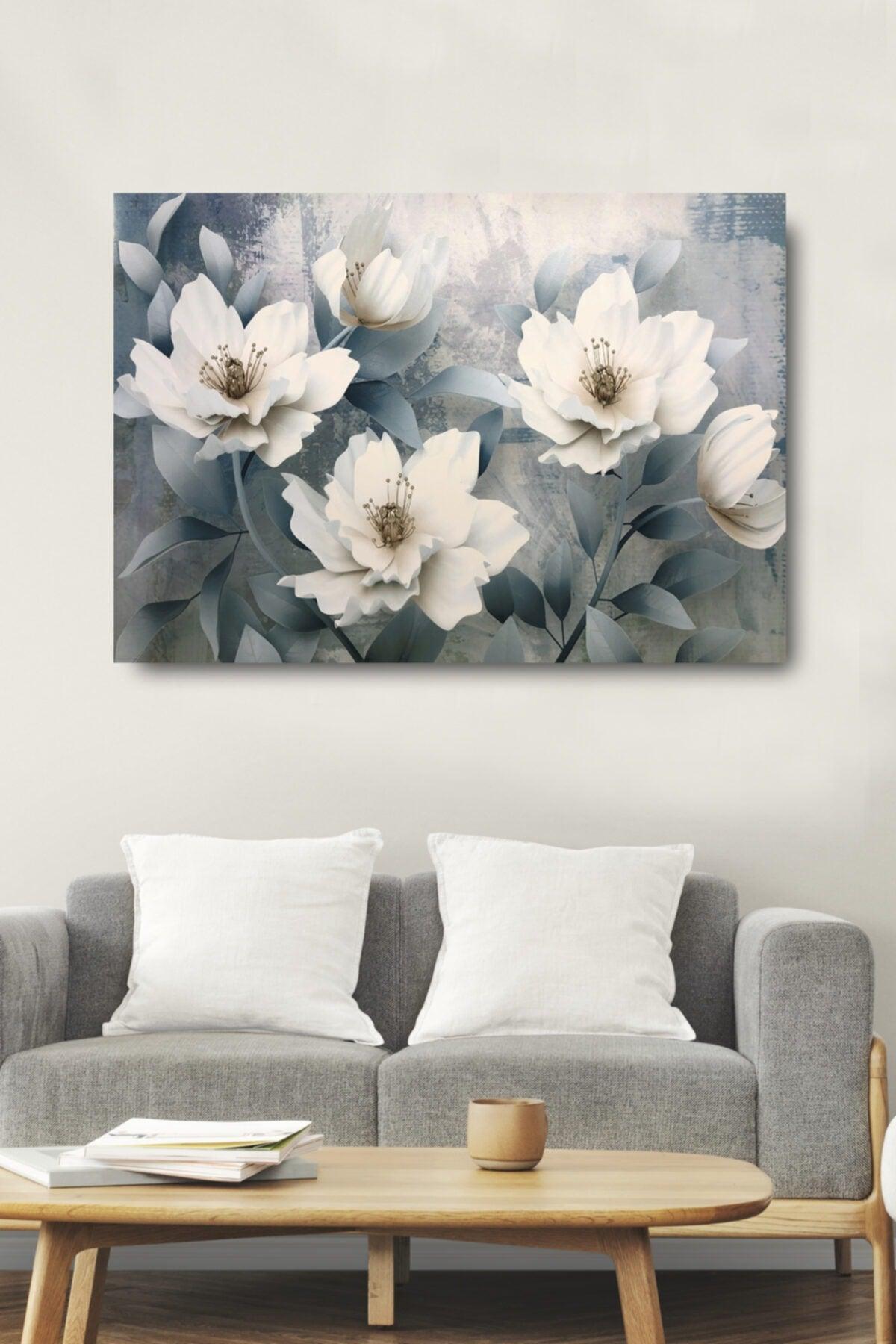 White Flowers Decorative Canvas Wall Painting Home Office Gift Painting - Swordslife