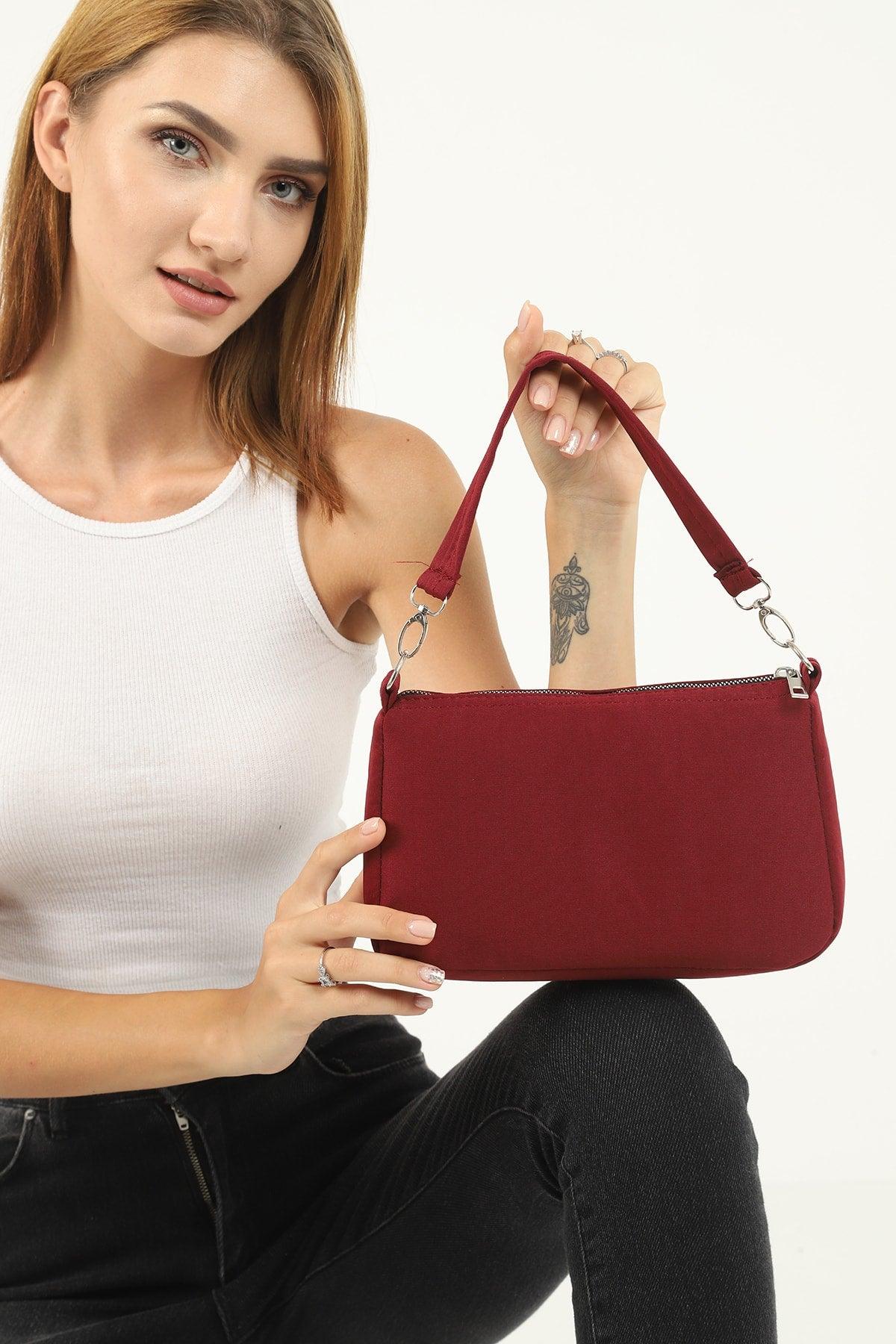 Claret Red U16 Baguette Hand And Shoulder Bag L:23 Cm E:15 Cm W:7cm - Swordslife