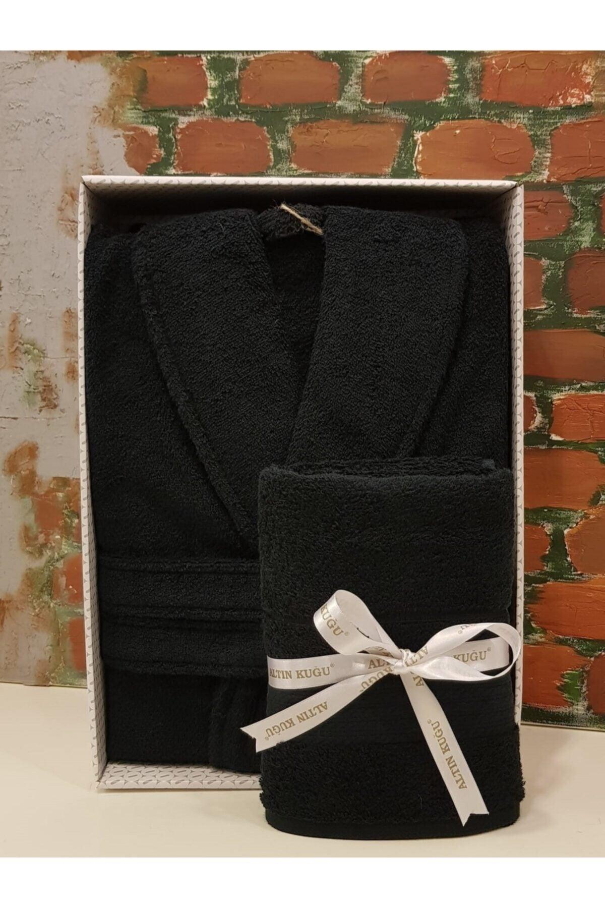 Trendy Salyaka Bathrobe Head Towel Black - Swordslife