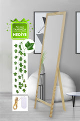 Natural Wooden Leg Full Length Mirror 145x40 + Leaf Fairy Led Gift - Swordslife