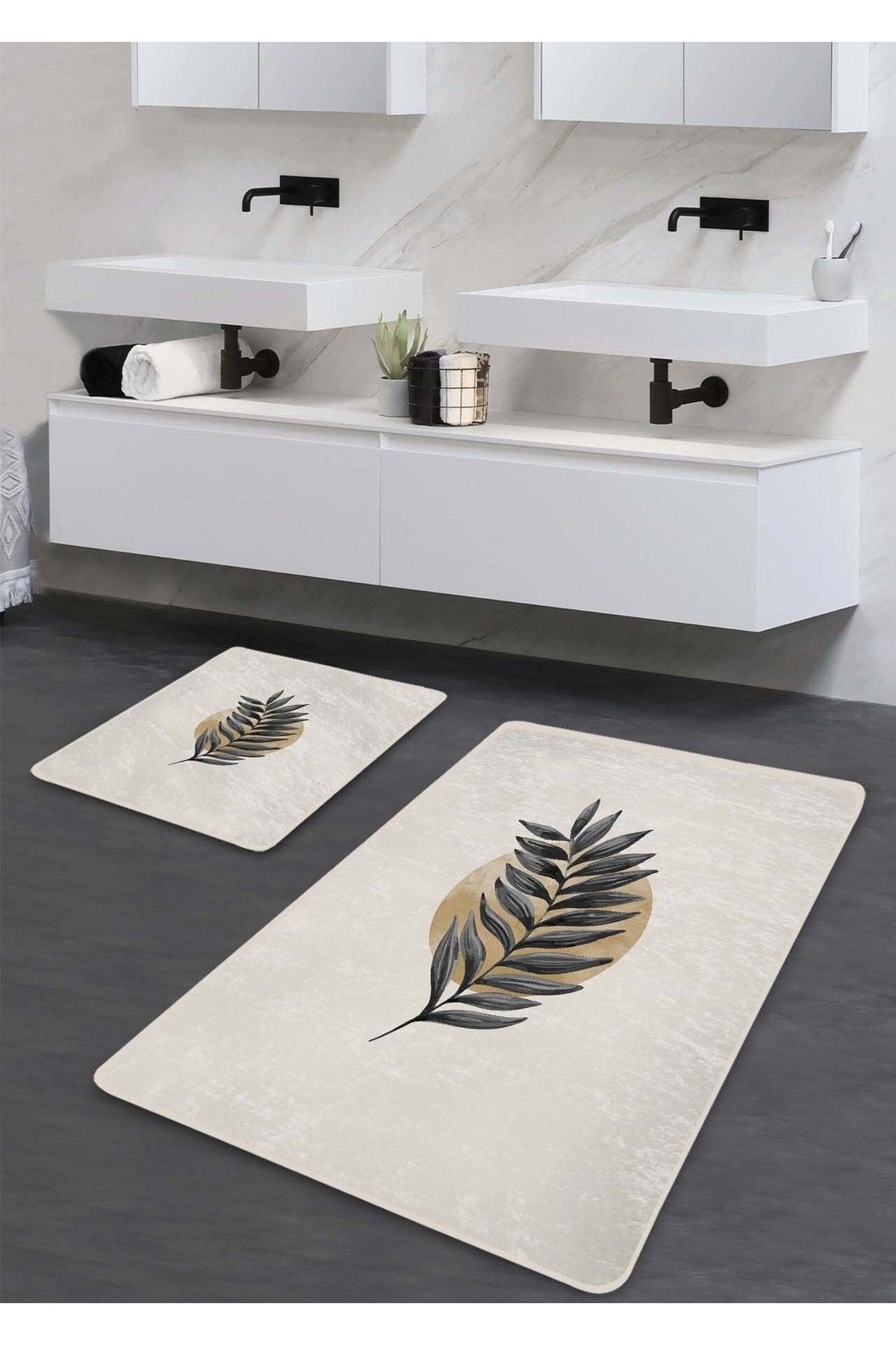 Non-Slip Base Washable Double Bath Mat - Opal Patterned 60*100 Cm - 50*60 Cm - Swordslife