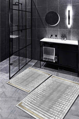 Bath Mat 2 Inch Modern Gray Pattern New - Swordslife