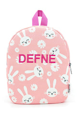 [ We Write The Name You Want ] Cute Rabbits 0-8 Years Old Children's Backpack, Kindergarten-Nursery Bag