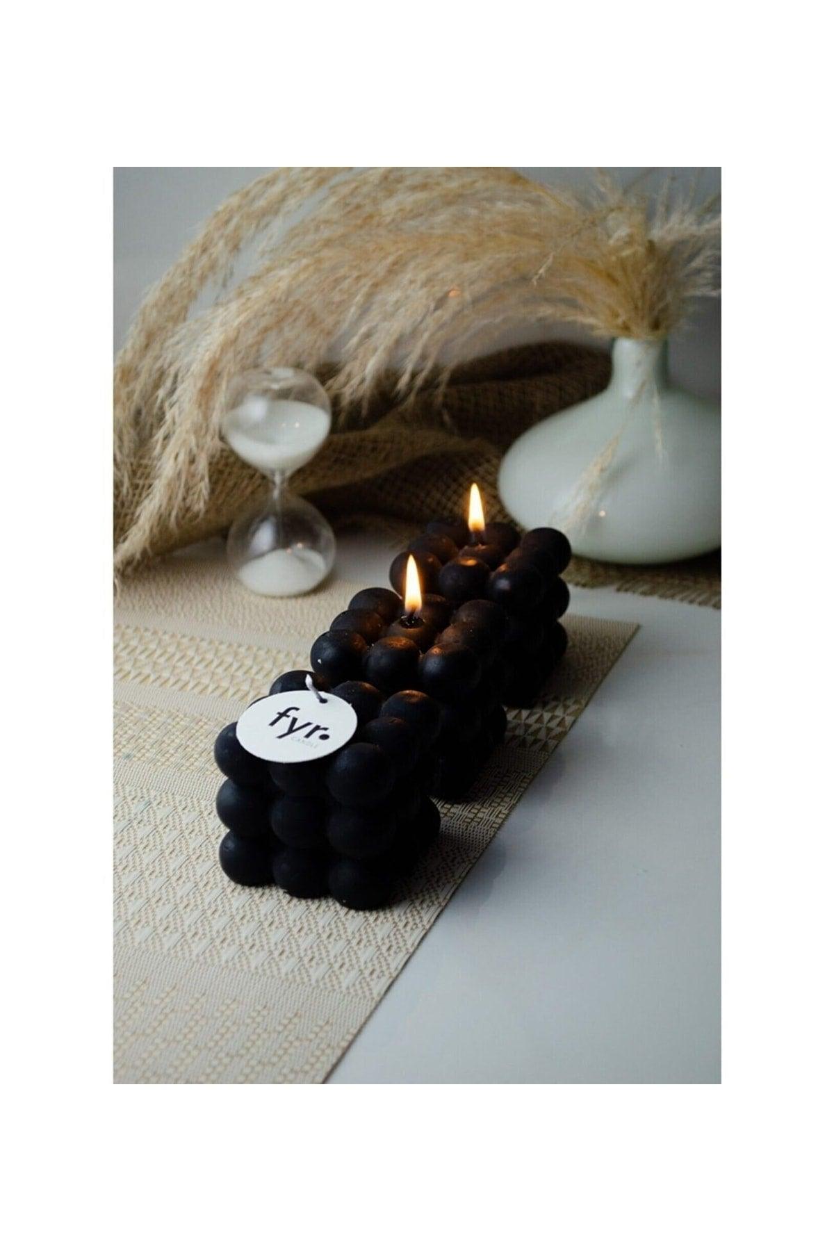 Bubble Candle Set 3 Pcs Black - Swordslife