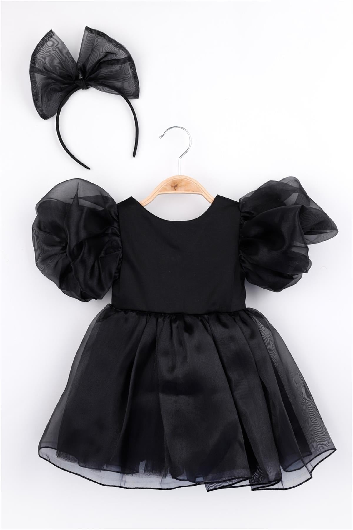 Black Crown Organza Girl's Party Dress - Carlene