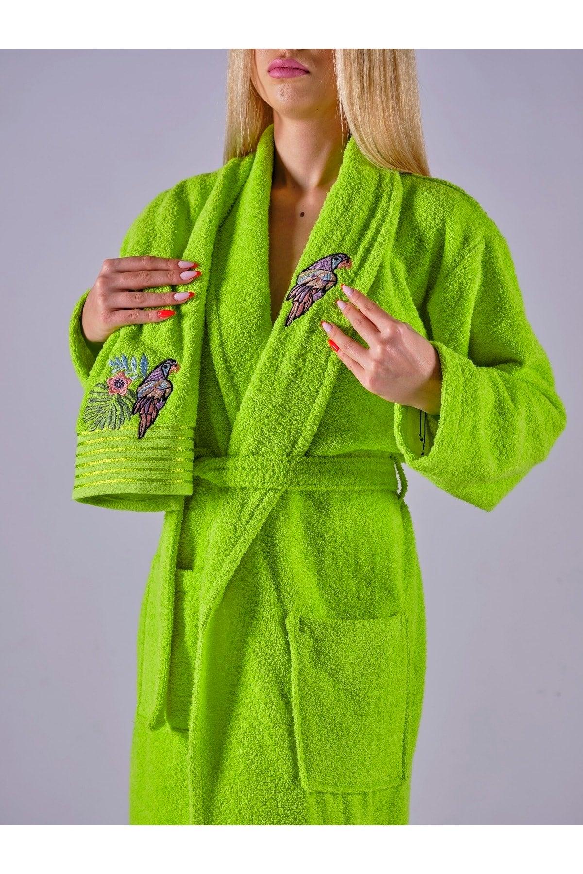 Alya Luxury Embroidered Cotton 2 Piece Bathrobe Set - Swordslife