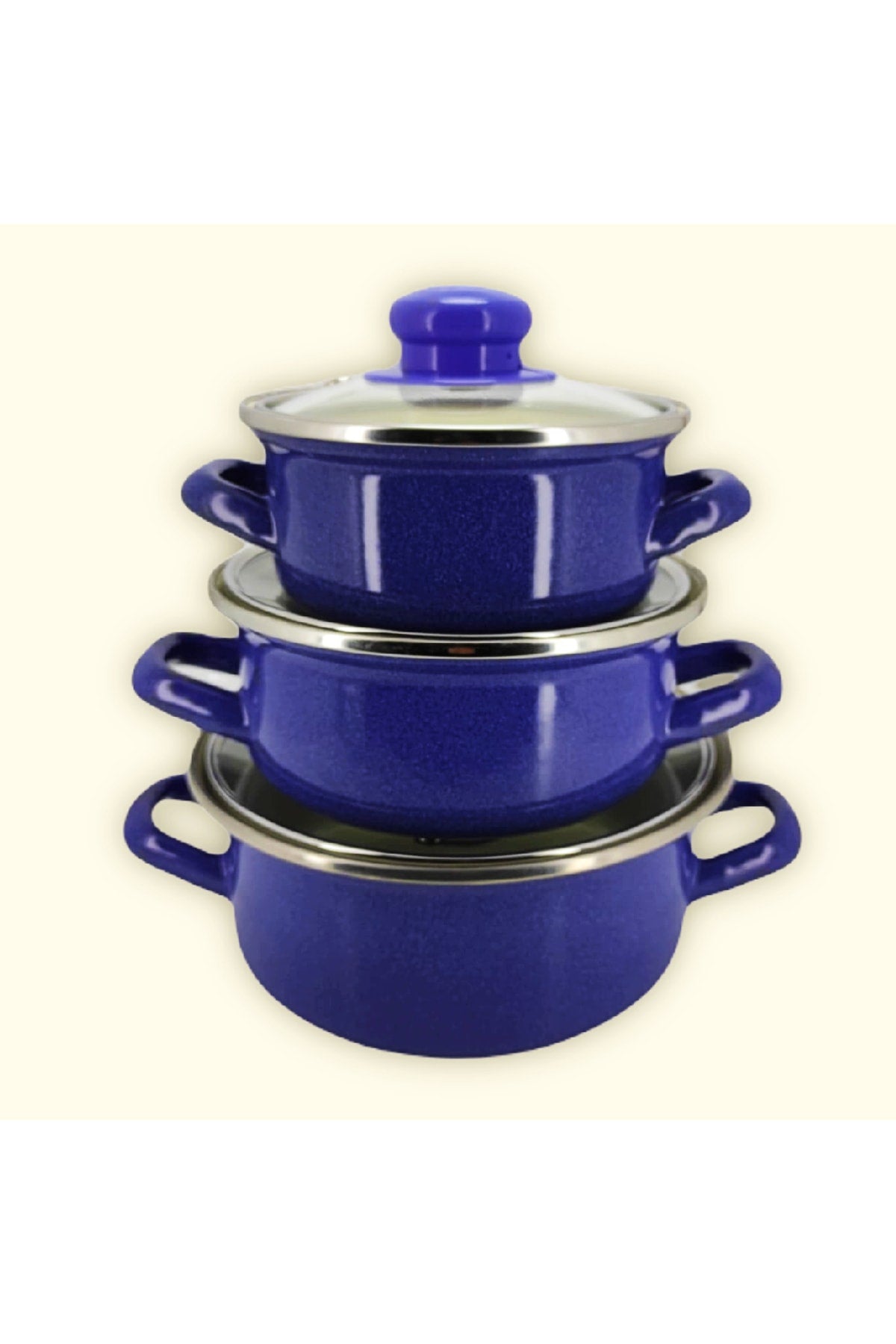 Mini Cookware Set Enamel 6 Pieces Storage Container Set