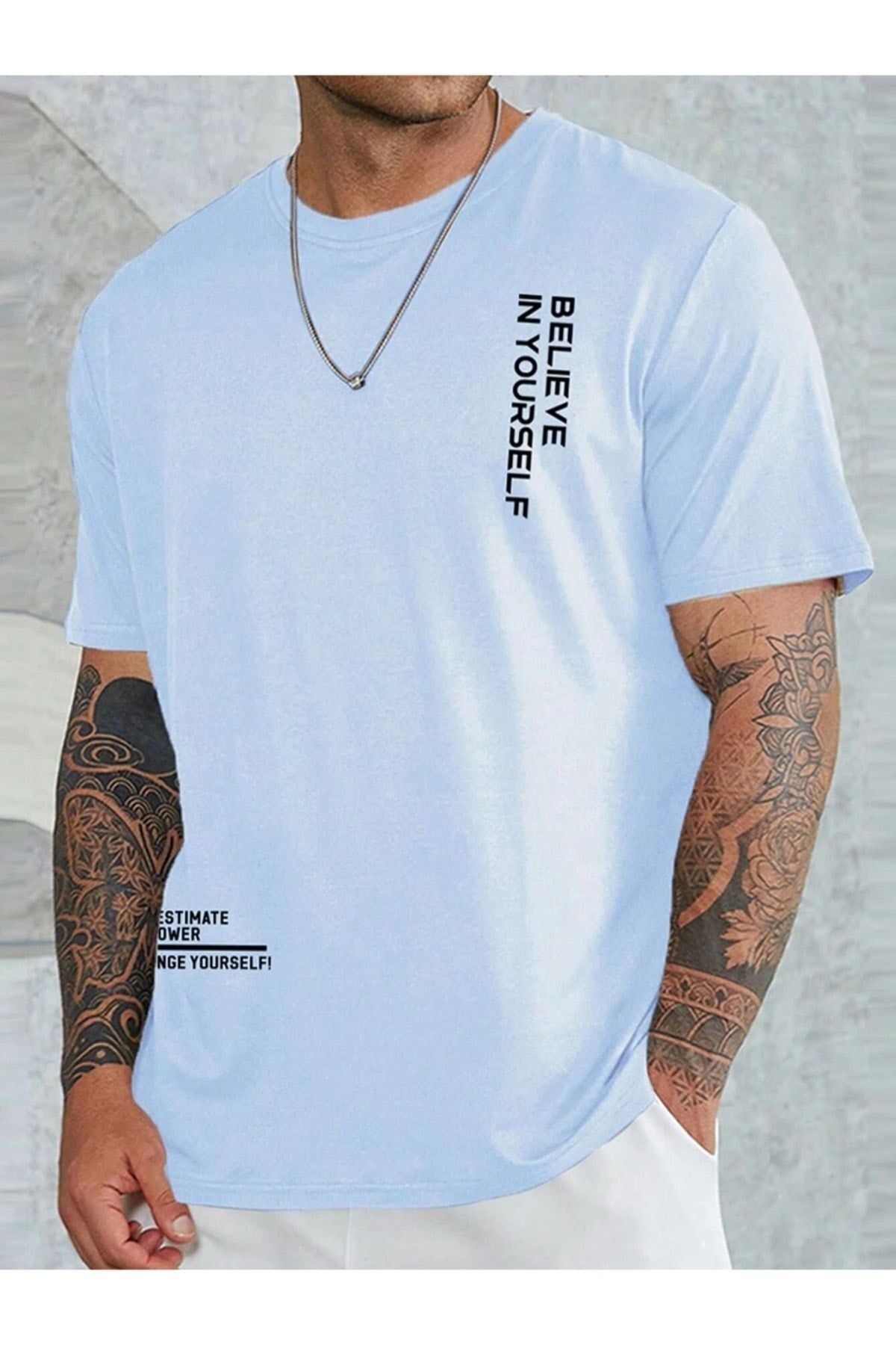 Boys Bebe Blue Believe Printed Oversize T-shirt