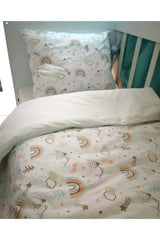 Kids Duvet Cover Set 120x200 For Bedding Brown Rainbow Cream (without comforter)