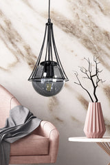 Lapis Single Black-smoked Glop Glass Chandelier