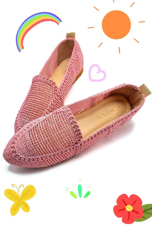 Women'S Knitted Flat Shoes Women'S Shoes Casual Shoes Powder