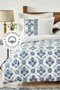 Vivane Blue 100% Cotton Double Duvet Cover Set - Swordslife