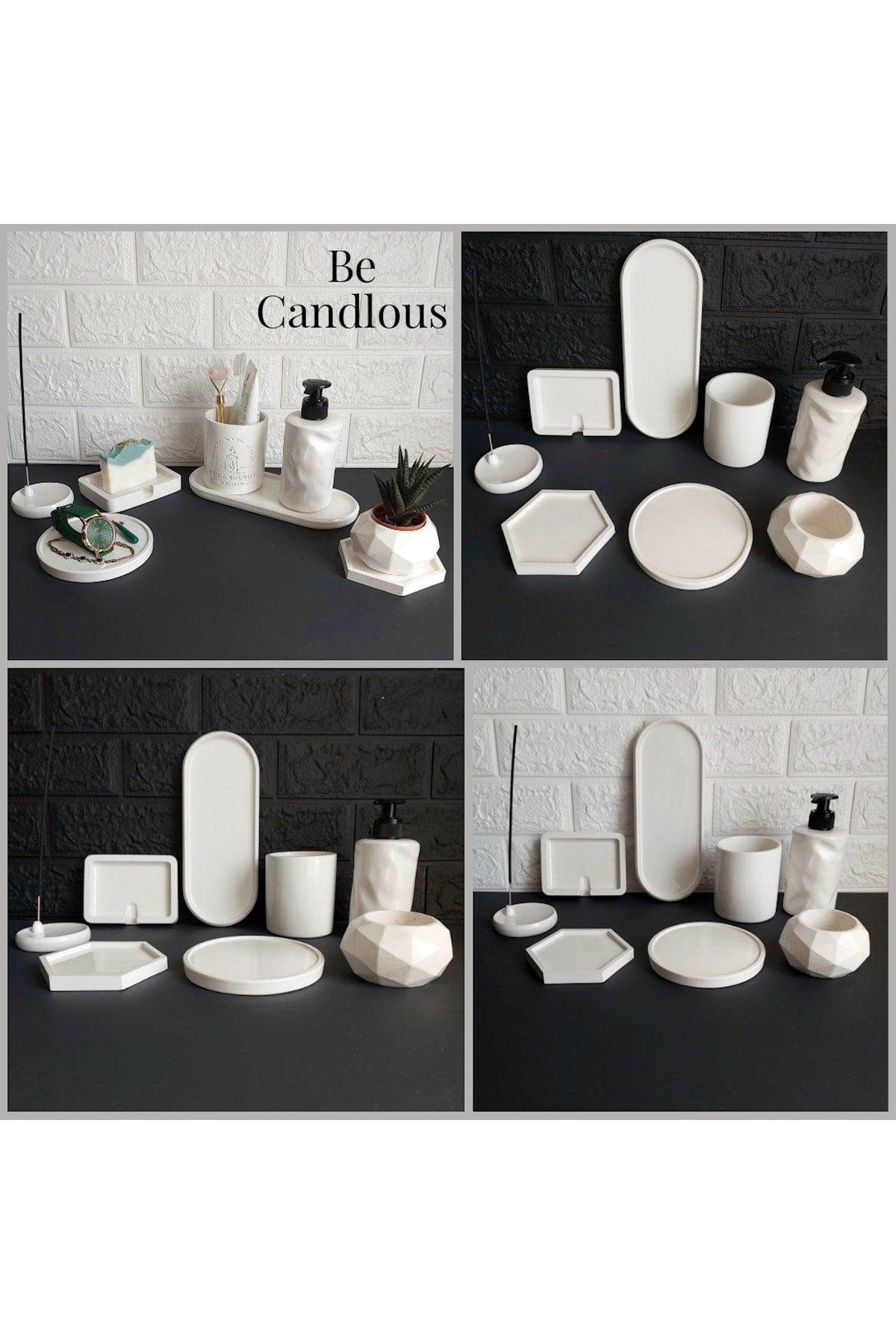 Concrete Bathroom And Home Decoration Set 8 Pieces - Swordslife