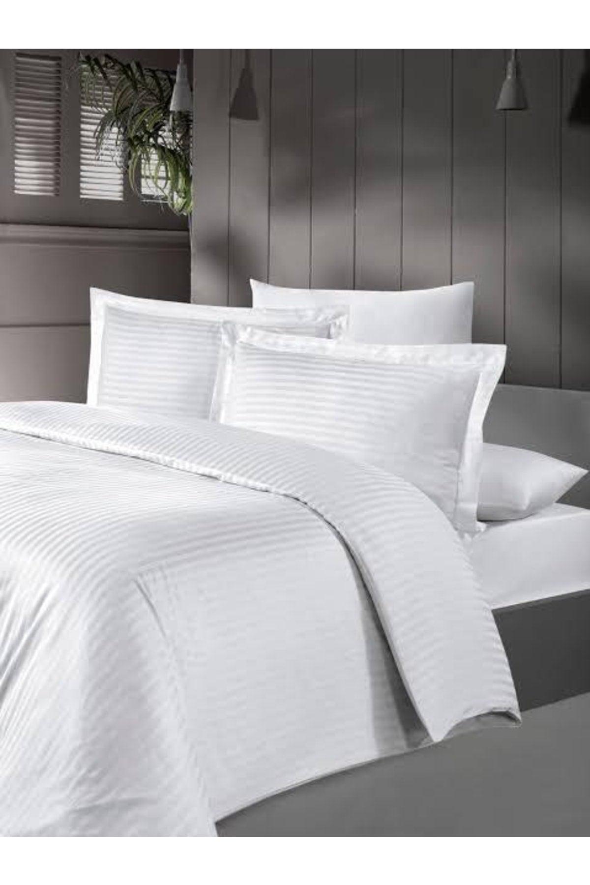 82 Wire 100% Organic Cotton Satin Duvet Cover Set (160*230) Double Striped 4 Piece Pillowcase - Swordslife