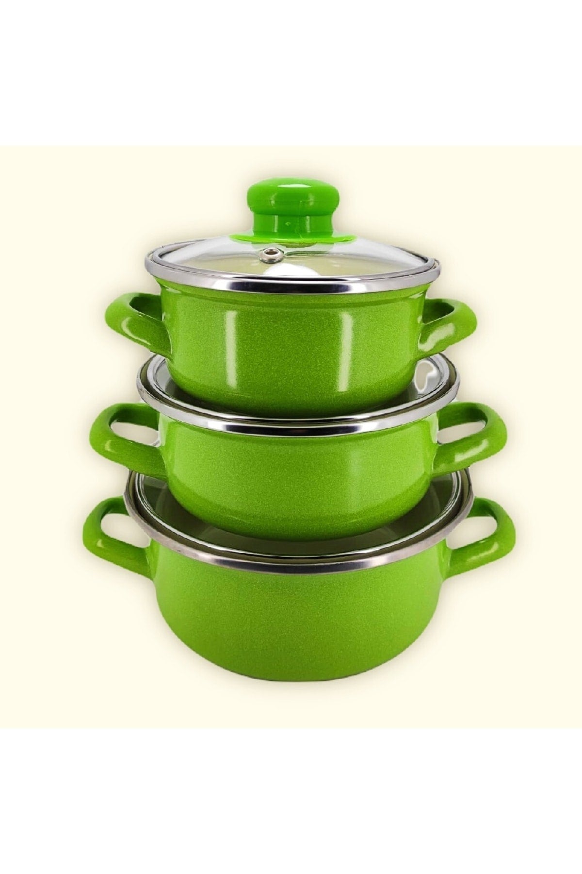 Mini Cookware Set Enamel 6 Pieces Storage Container Set