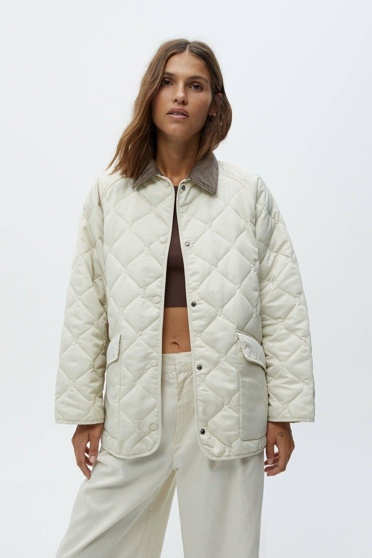 Corduroy Collar Inflatable Coat - Swordslife