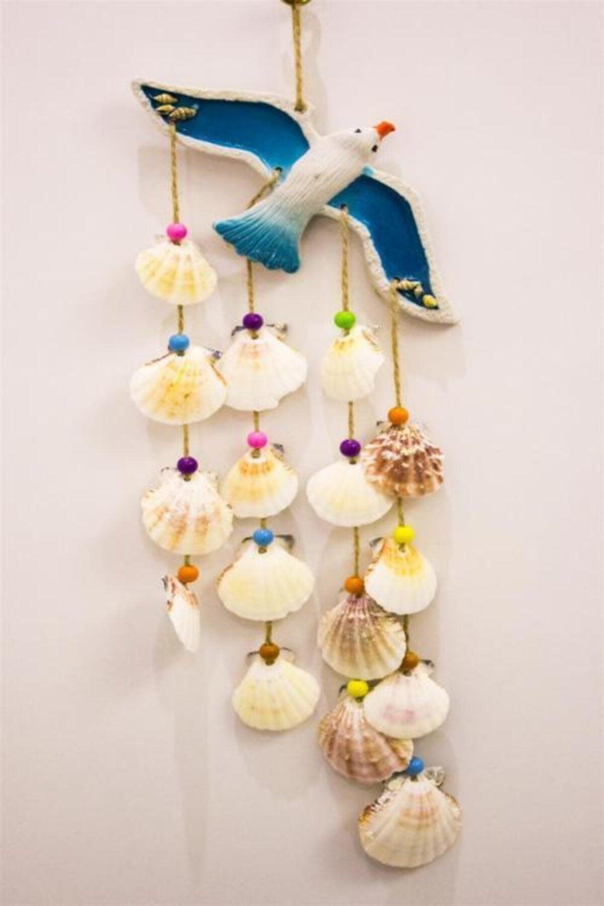 Flying Seagull Shell, Beads, Decorative Accessory Wall Ornament, Balcony Ornament, Garden Ornament - Swordslife