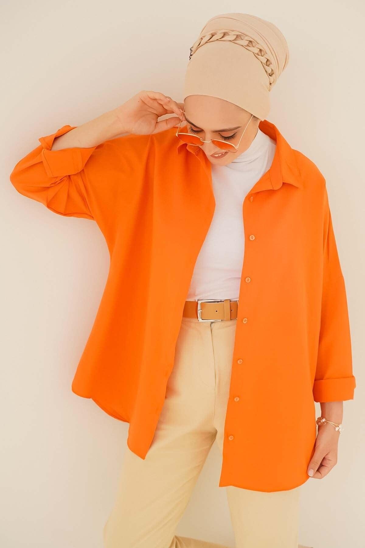 Oversize Basic Shirt Orange - Swordslife