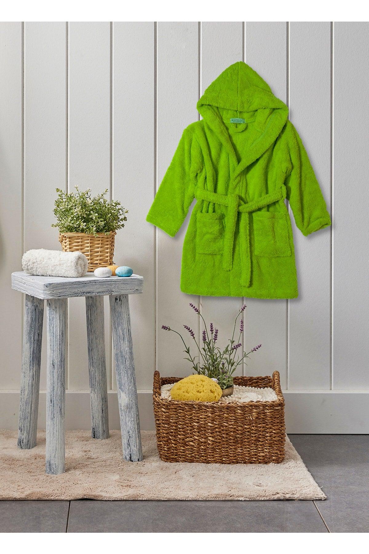 Welsoft Hooded Kids Green Bathrobe - Swordslife