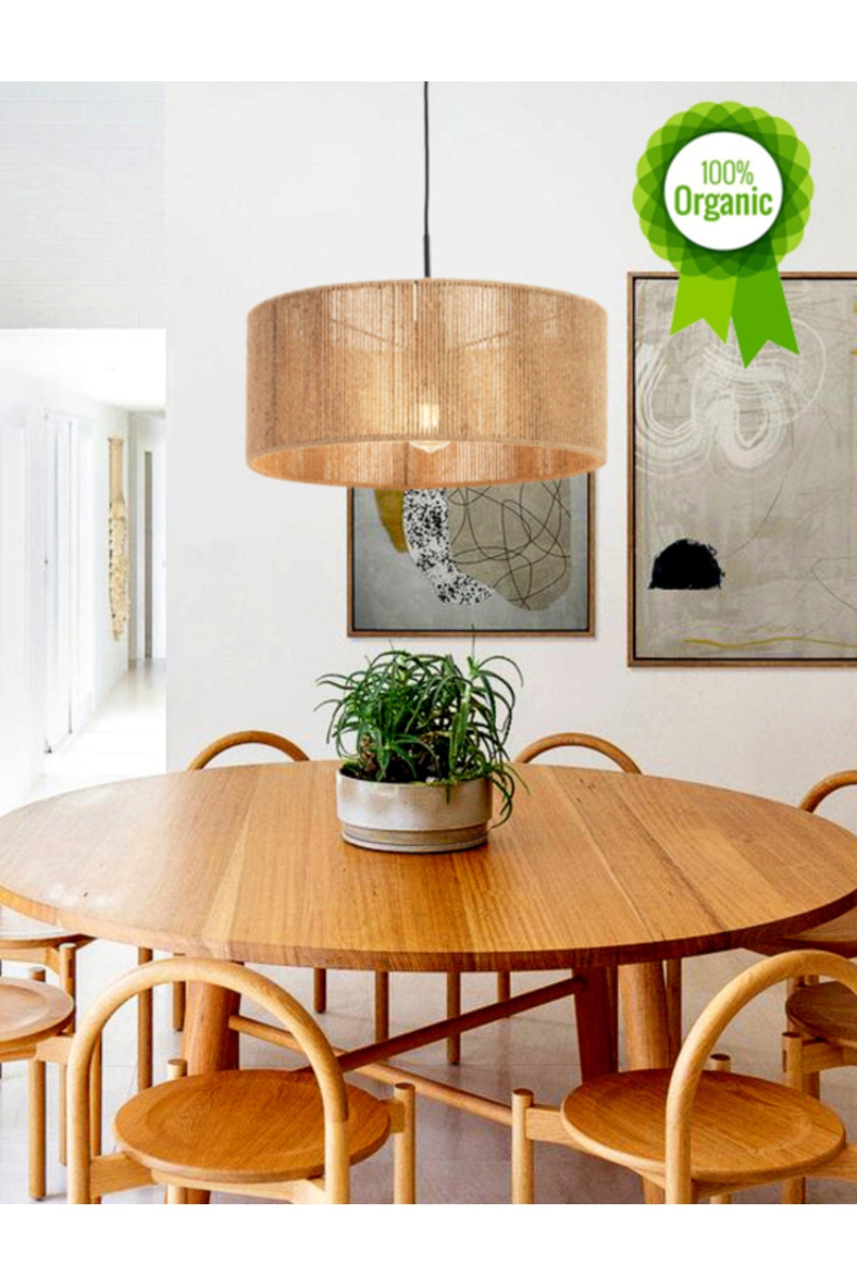 Bohemian Chandelier, Rustic Chandelier, Jute Chandelier, Natural Chandelier, Wicker Weave Chandelier
