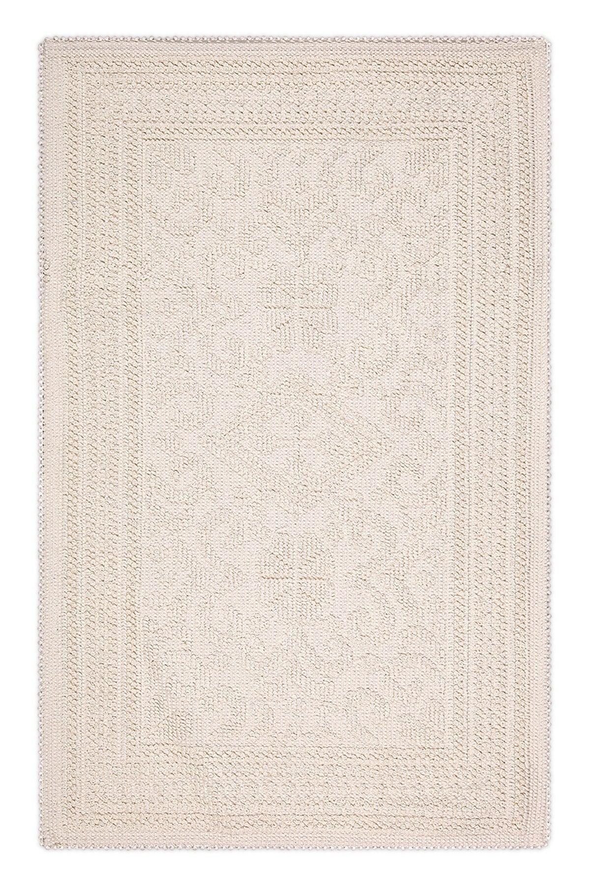 İnci Natural Cotton Rug 50x80 Cm Ecru - Swordslife