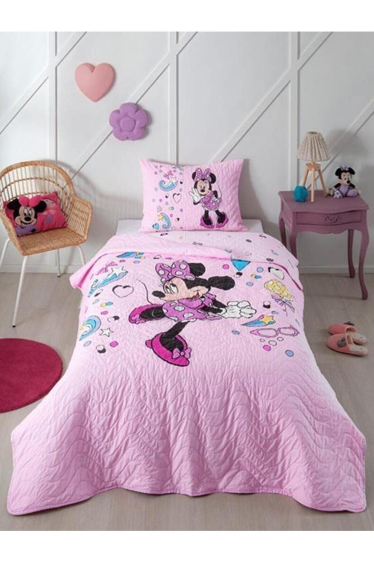 Licensed Quilted Duvet Cover Set Minnie Mouse Icon