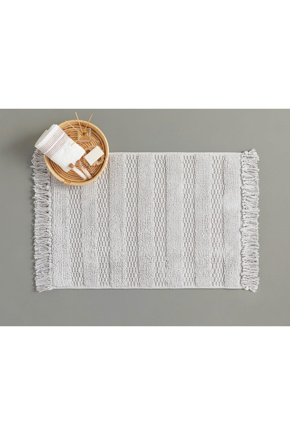 Ava Cotton Bath Mat 60x90 Cm Light Gray - Swordslife