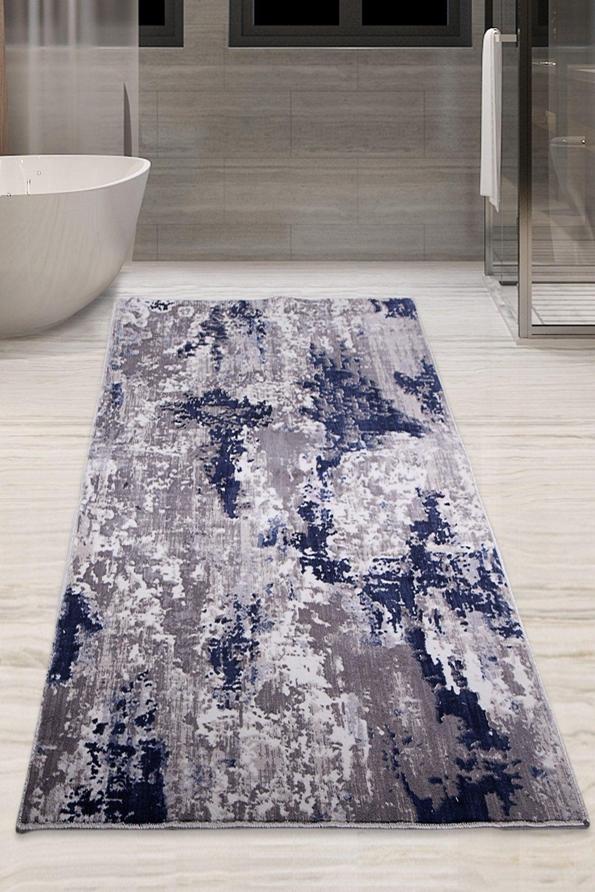 Blue 80x150 cm One Piece Bath Mat Non-Slip Base - Swordslife