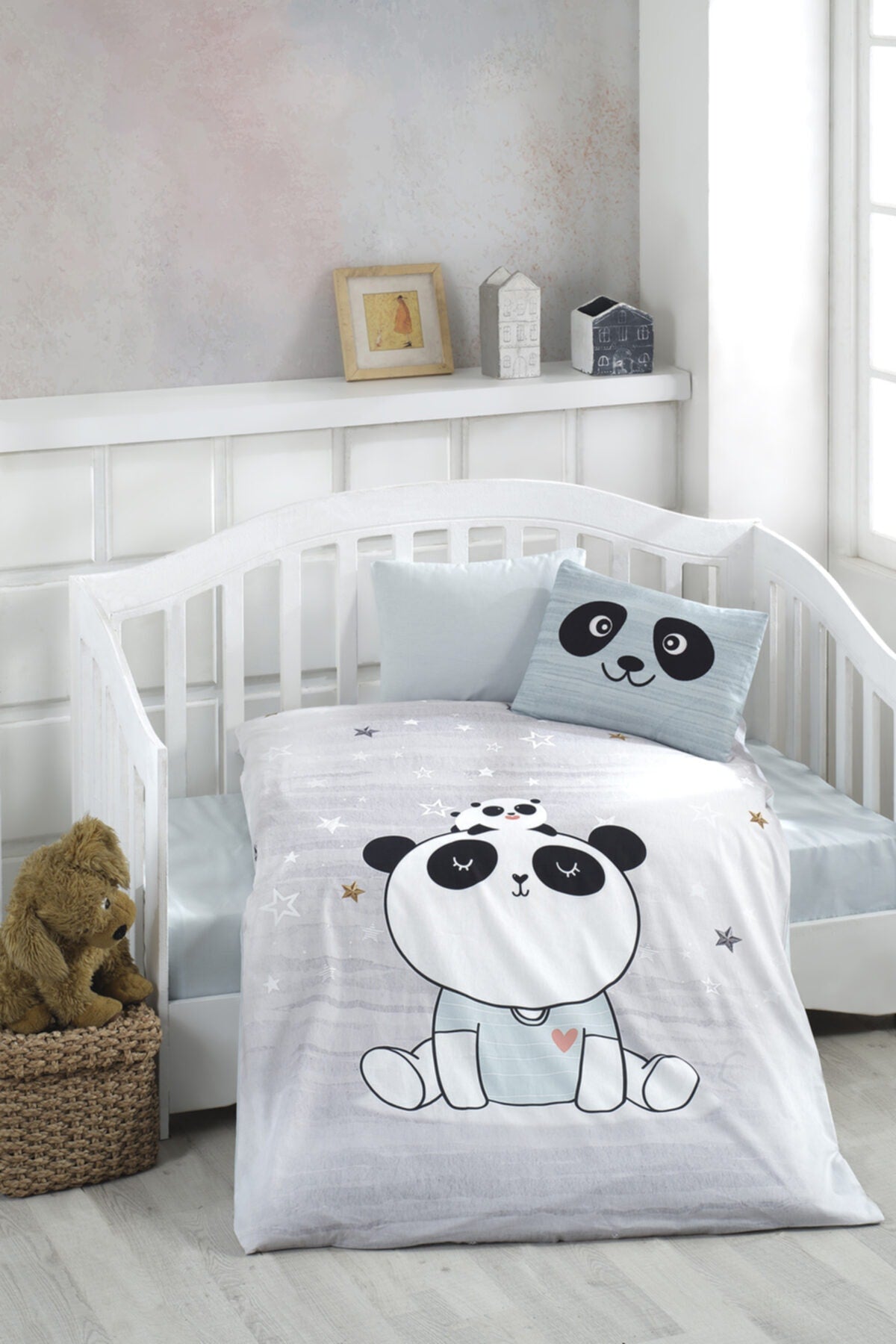 Baby Gray Cotton Digital Printed 3d Duvet Cover Set