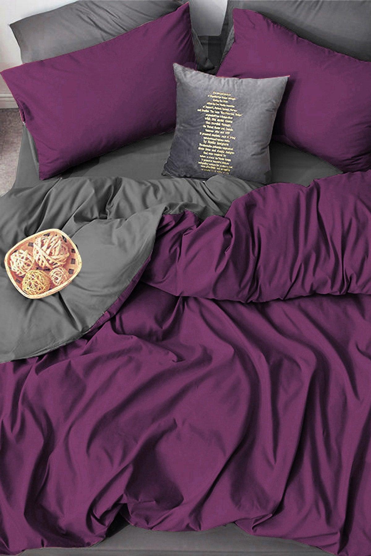 Elastic Bed Linen Duvet Cover Set Single Plum-gray - Swordslife