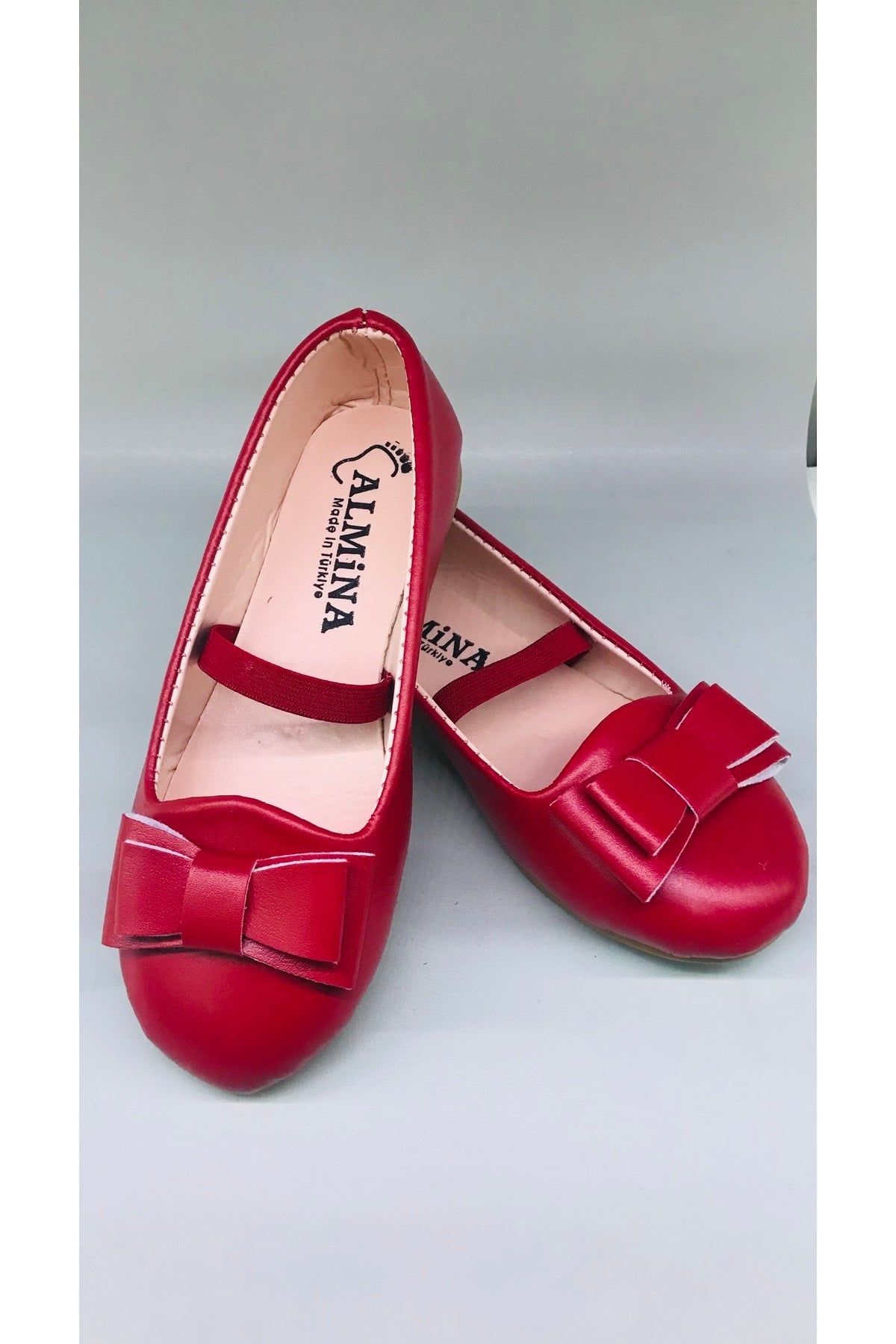 Shoes Girl Child Bowtie Detailed Red Flat Shoes