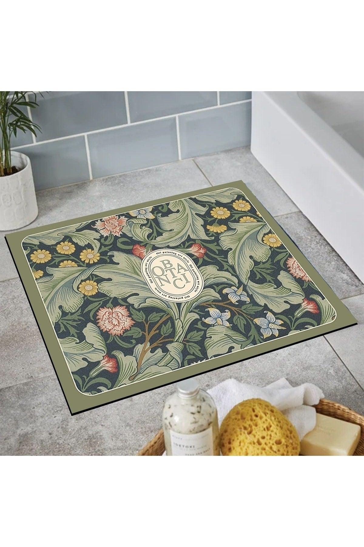 Else Patterned Shower Front Square Bathroom Carpet Doormat Single Piece 60x60cm - Swordslife