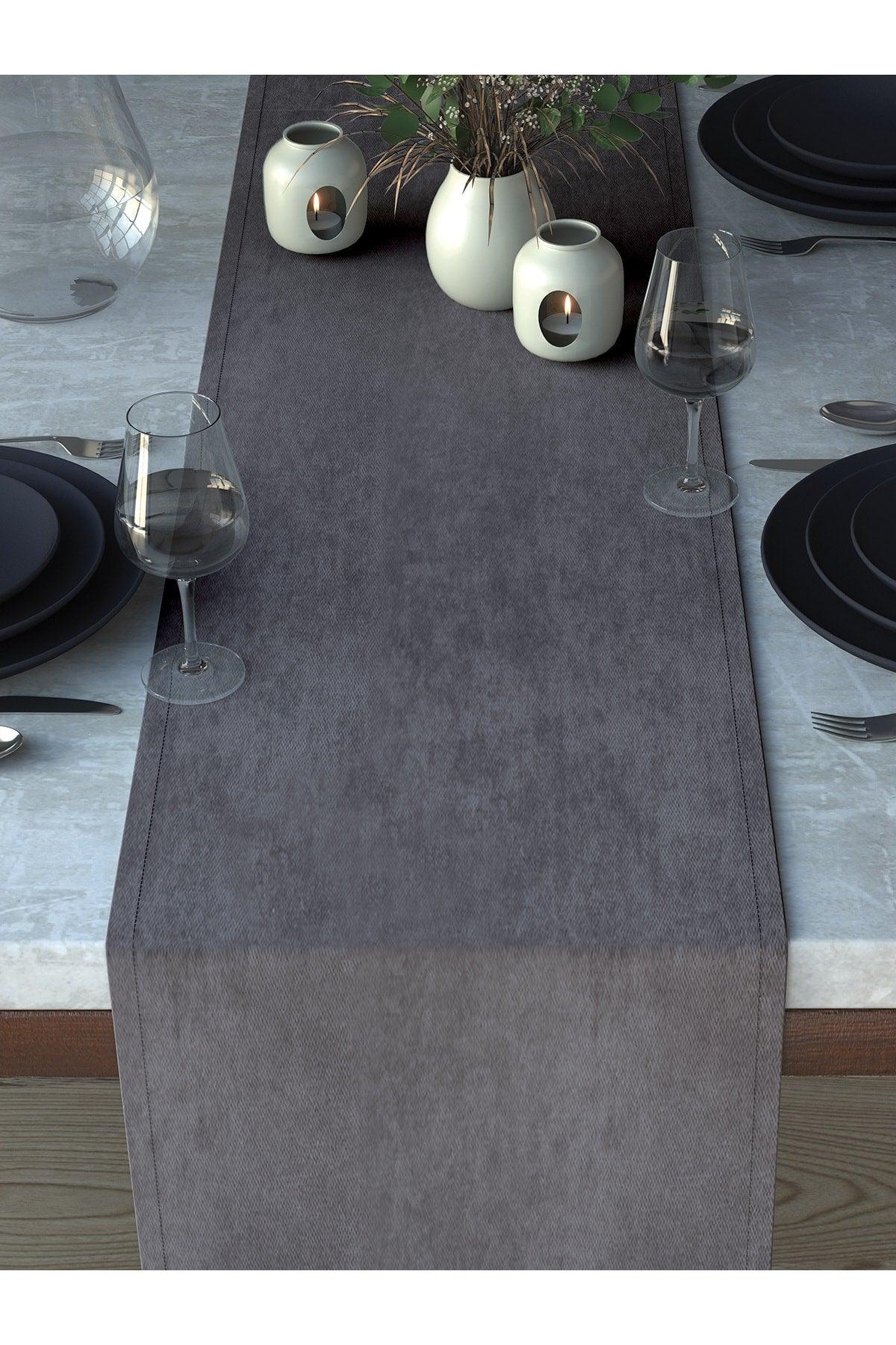 Velvet Textured Silver Gray Runner - Swordslife