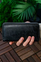 Unisex Vegan Leather Card Holder Wallet with Phone Compartment Xclub